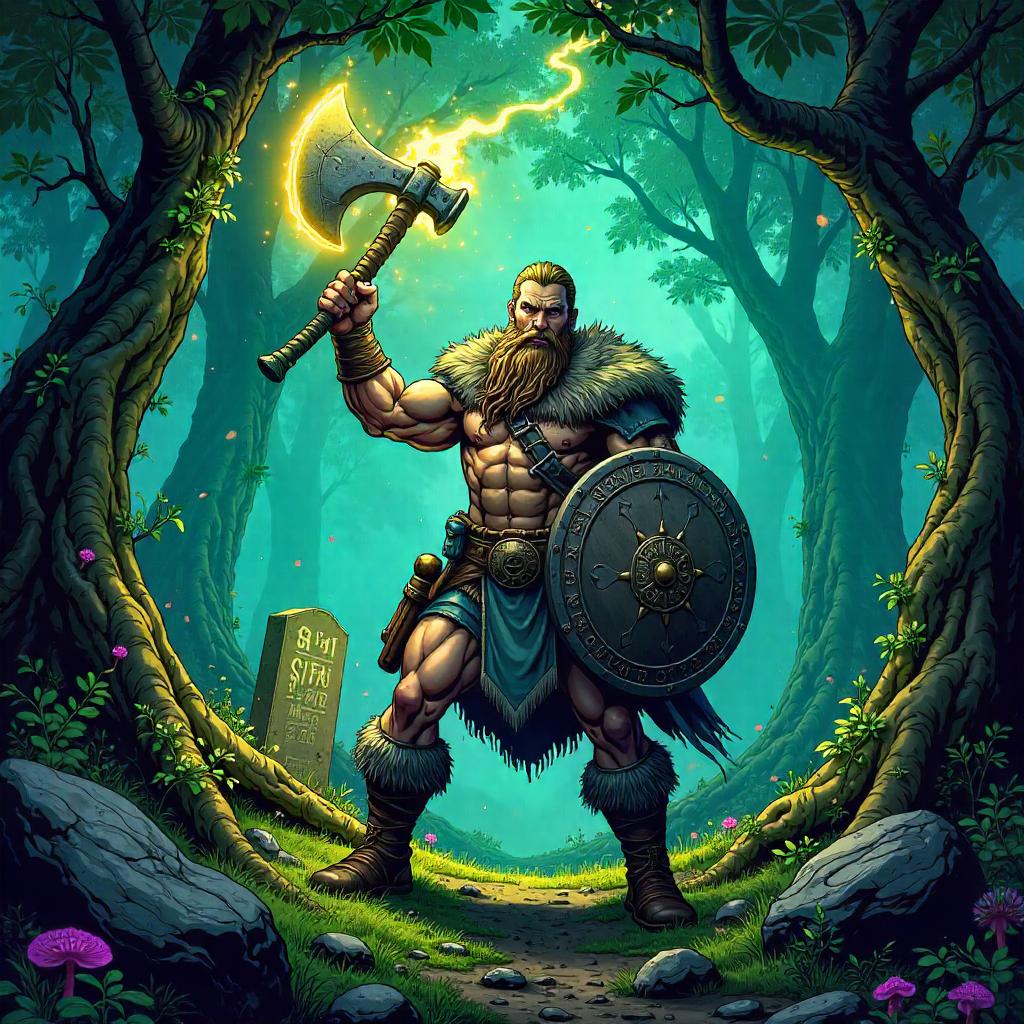 Viking Warrior in an Enchanted Grove