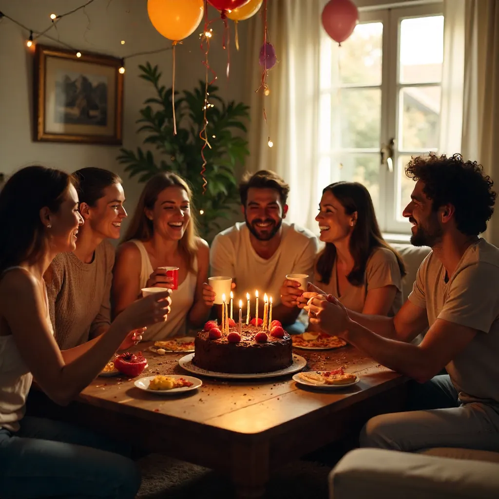 Joyful Indoor Birthday Celebration with Friends