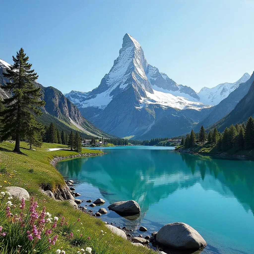 Matterhorn Under a Clear Alpine Sky