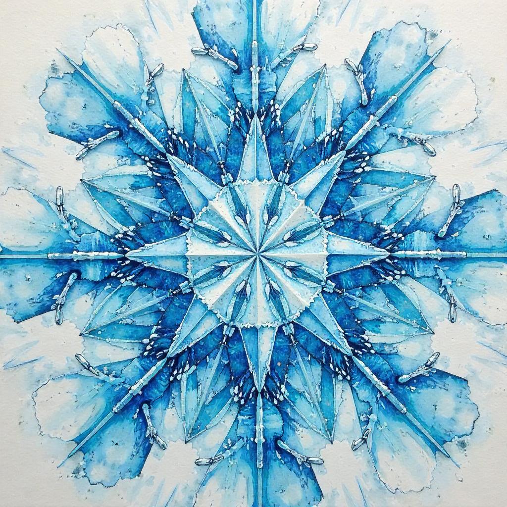 Kaleidoscopic Ice Crystals in Watercolor