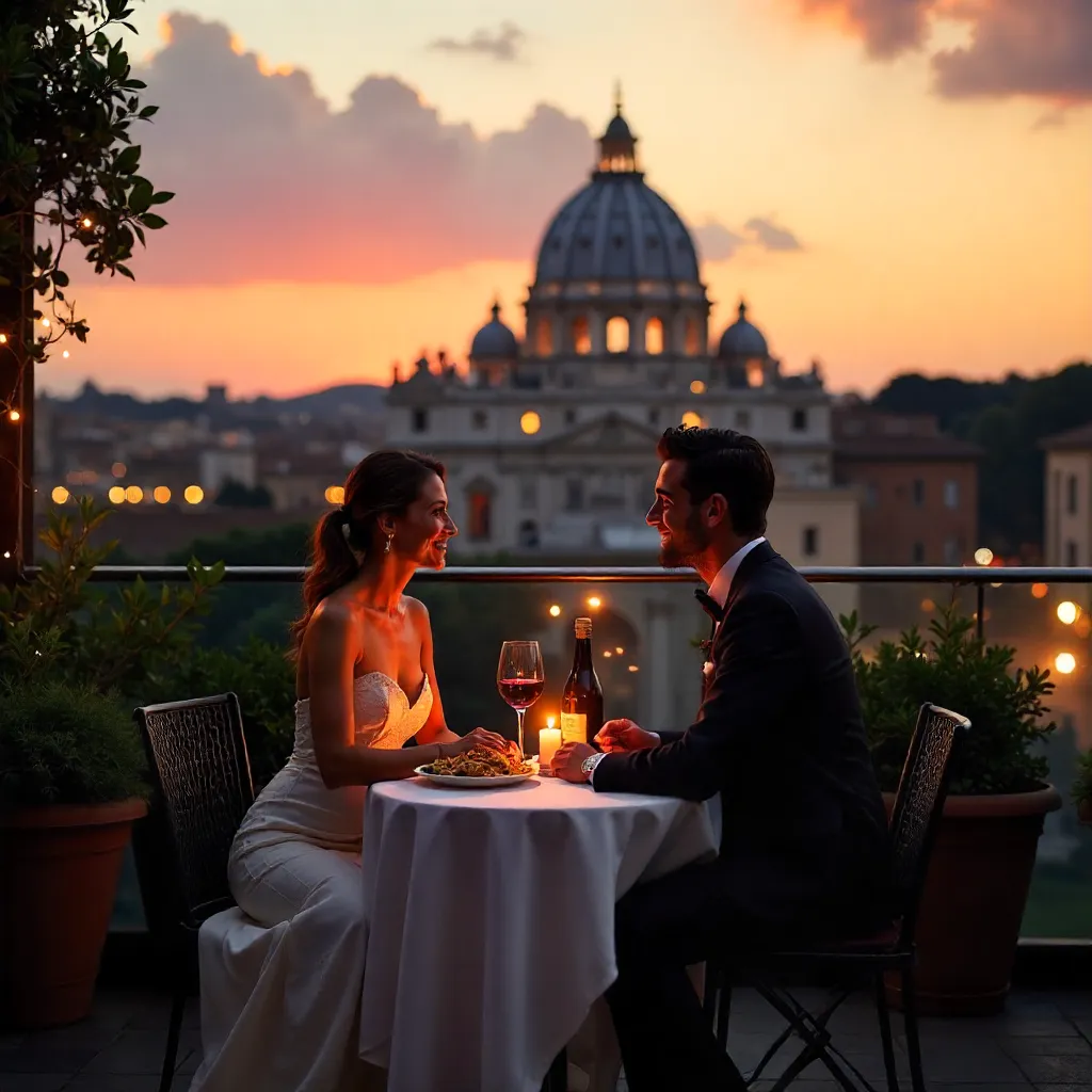Romantic Sunset Dinner Over St. Peter's Dome