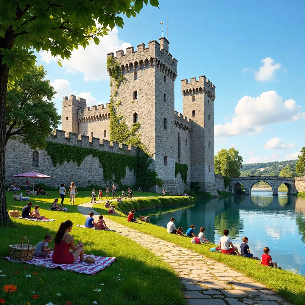 Sunny Day Picnic by Nantes Castle