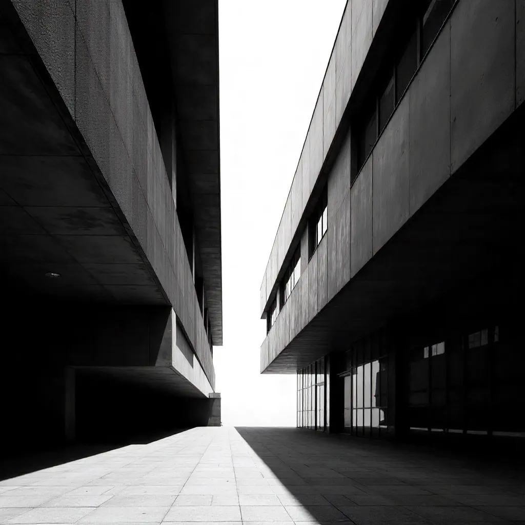 Monochrome Architectural Lines: Abstract Geometry
