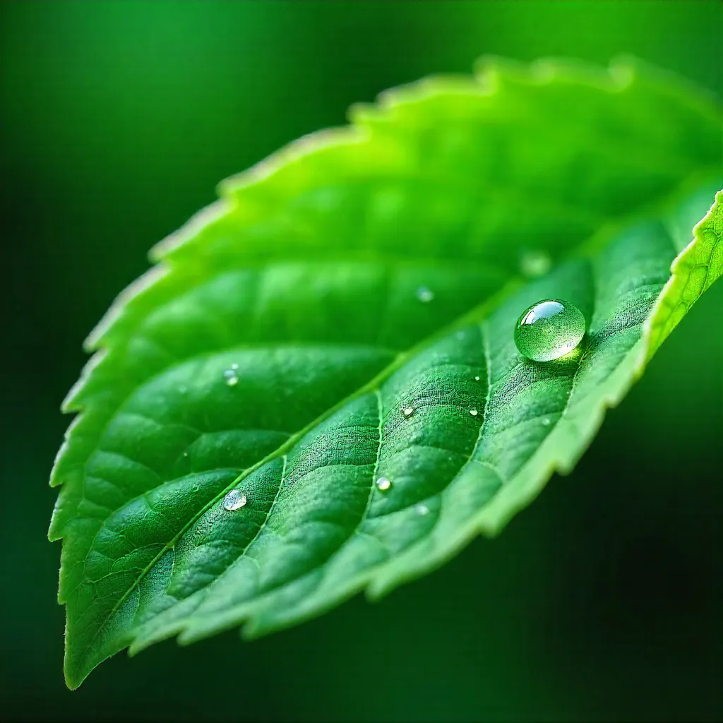 Macro Close-Up: Emerald Leaf Texture for Nature Backgrounds