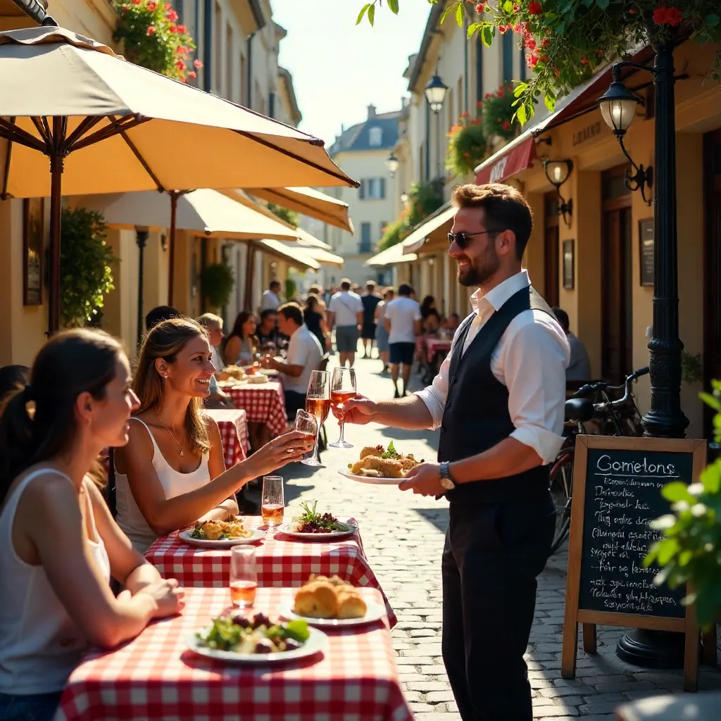 Sunny French Al Fresco Bistro Scene