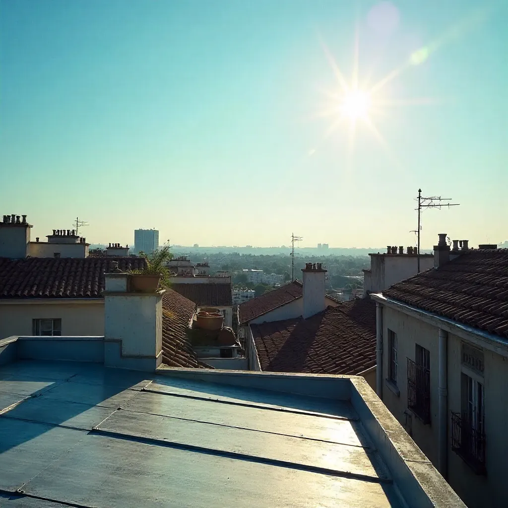 Golden Afternoon Over Quiet Urban Rooftops
