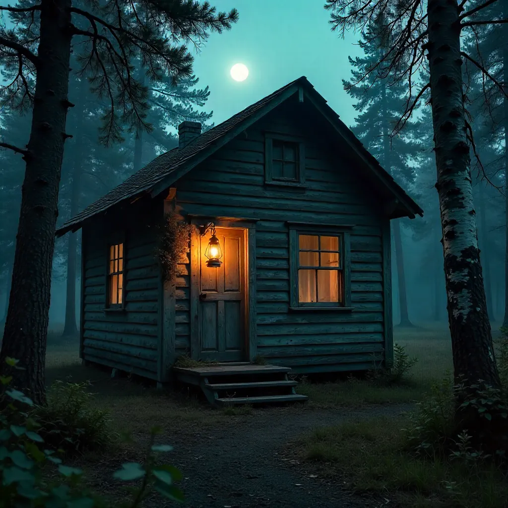Abandoned Cabin in a Dense Forest