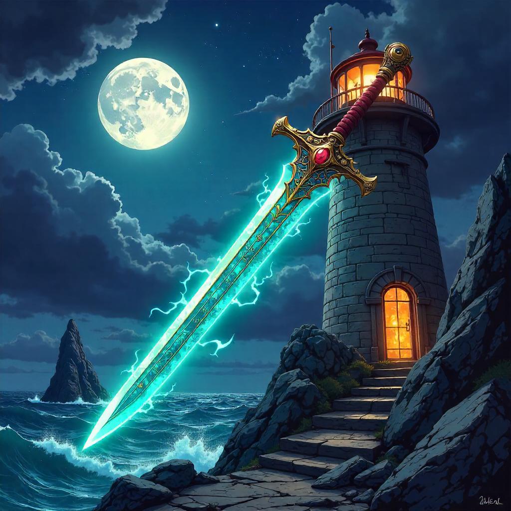 Enchanted Sword in a Stormy Lighthouse (Anime)