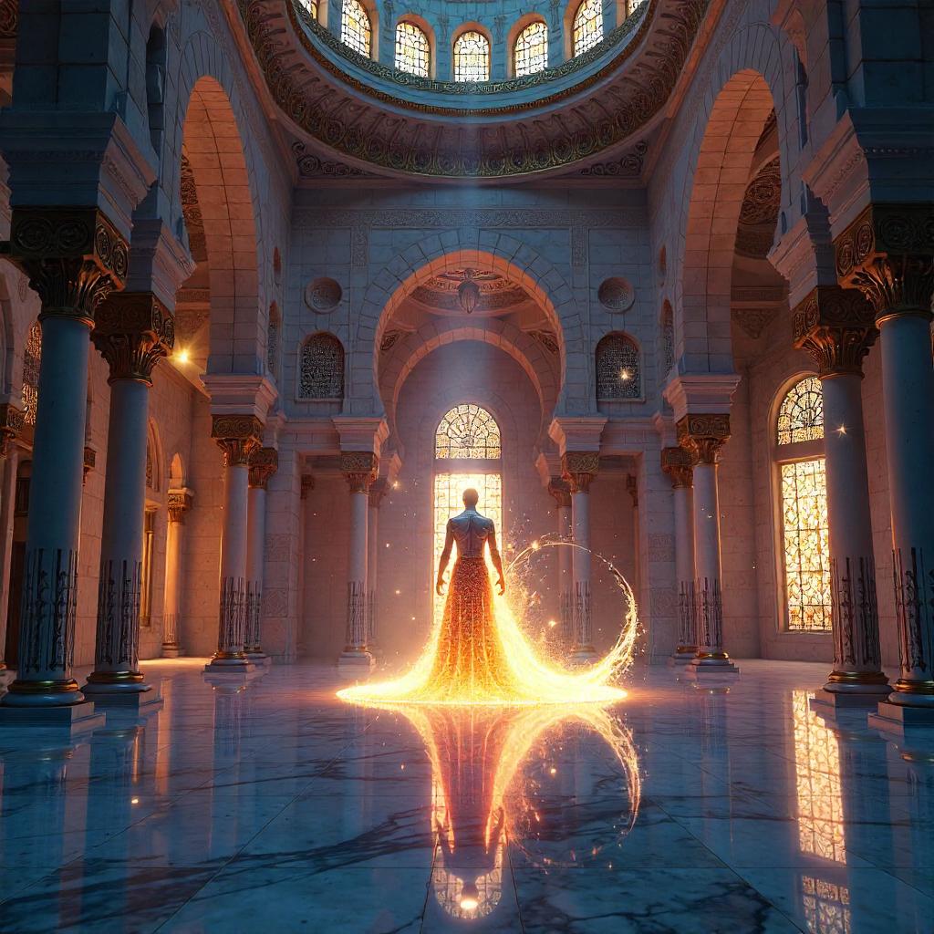 Neon Djinn in the Mosque: A Cyberpunk Vision