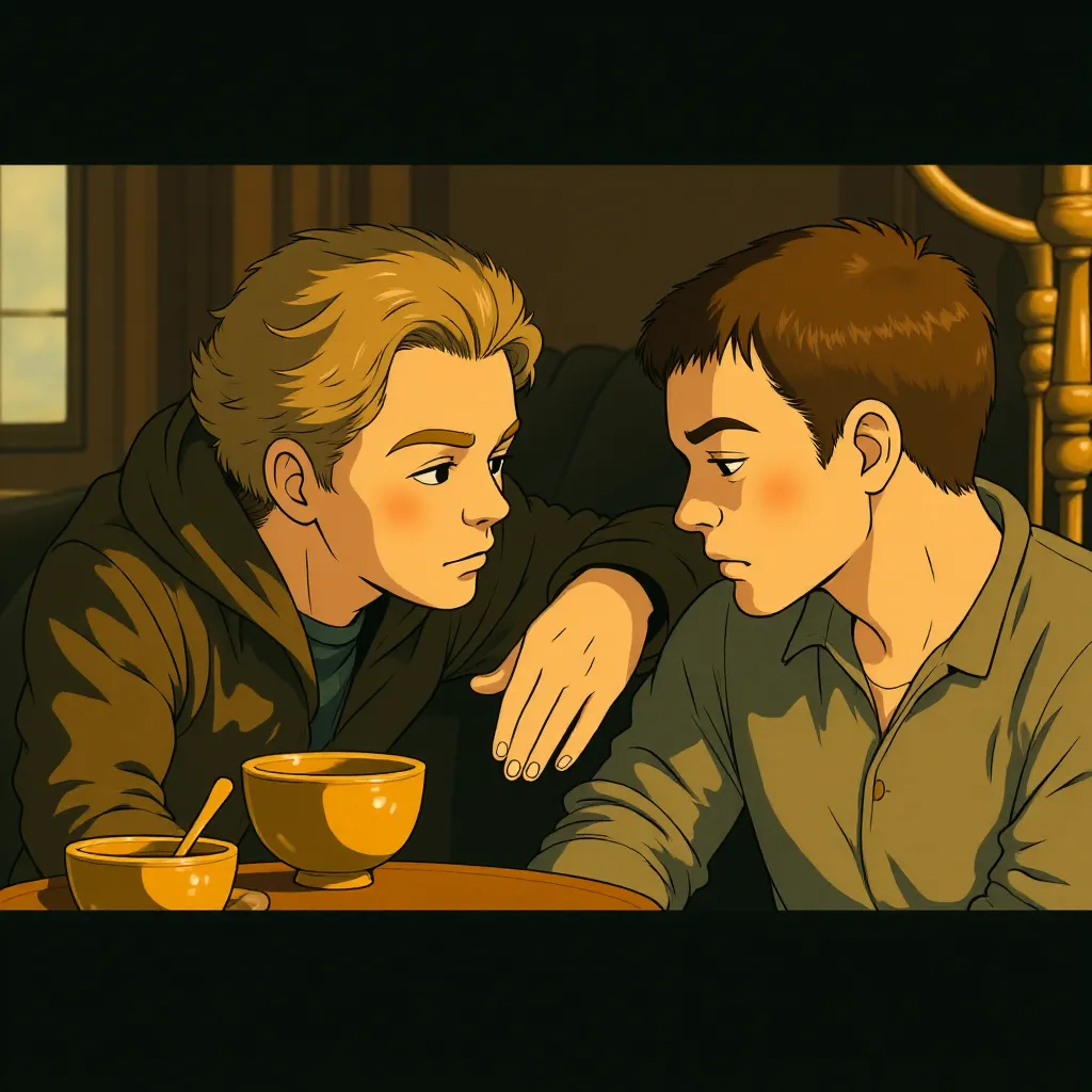 Russell Crowe and Ridley Scott in Robin Hood (2010) - Anime style