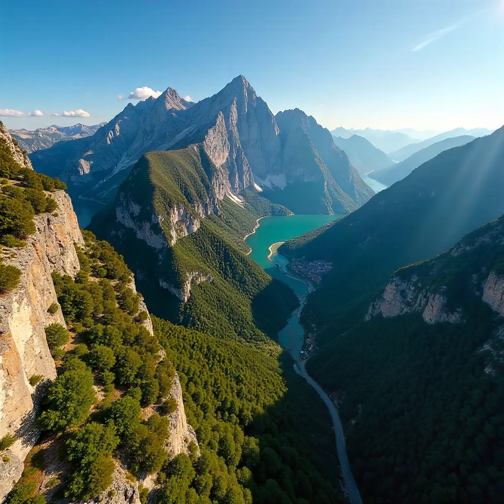 Breathtaking Aerial View of Rugged Pyrenees in Occitanie