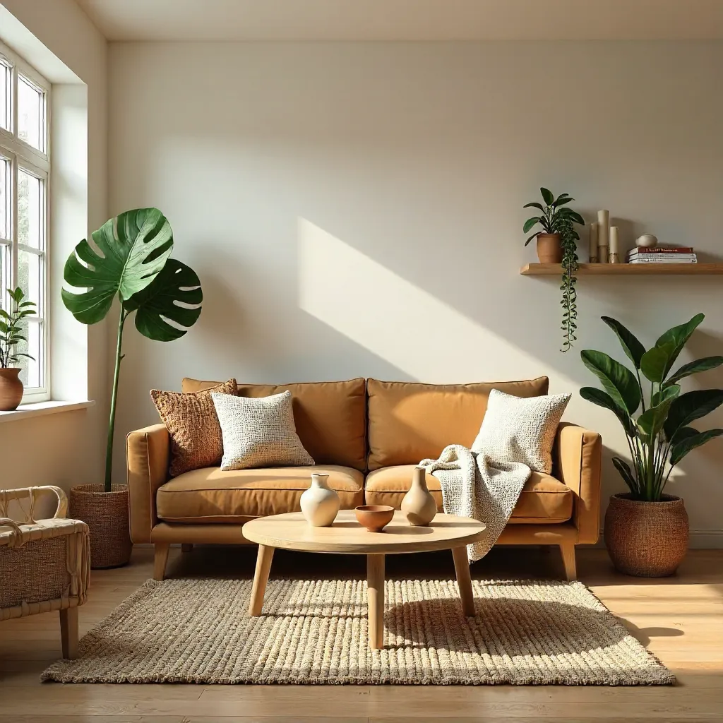 Cozy Stylish Living Room with Natural Elements