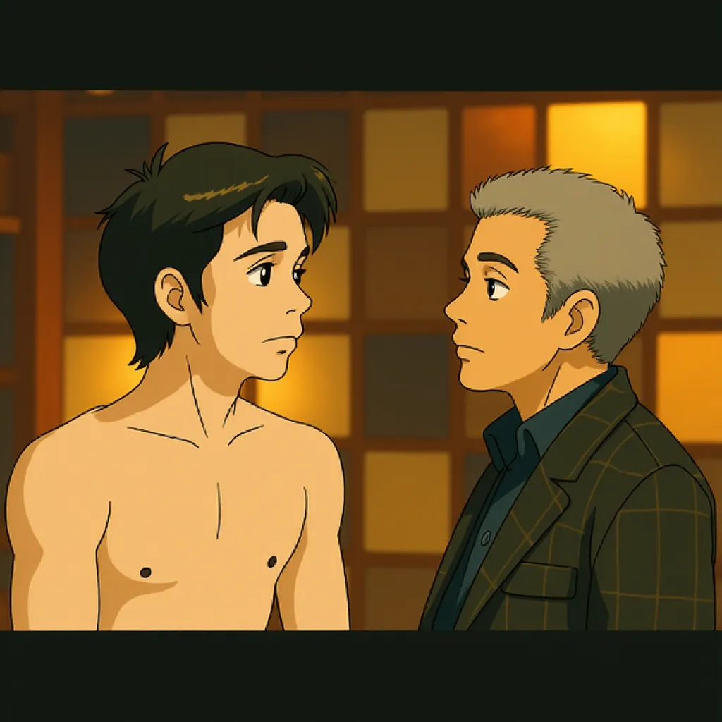 Morgan Freeman and Josh Hartnett in Lucky Number Slevin (2006) - Anime style
