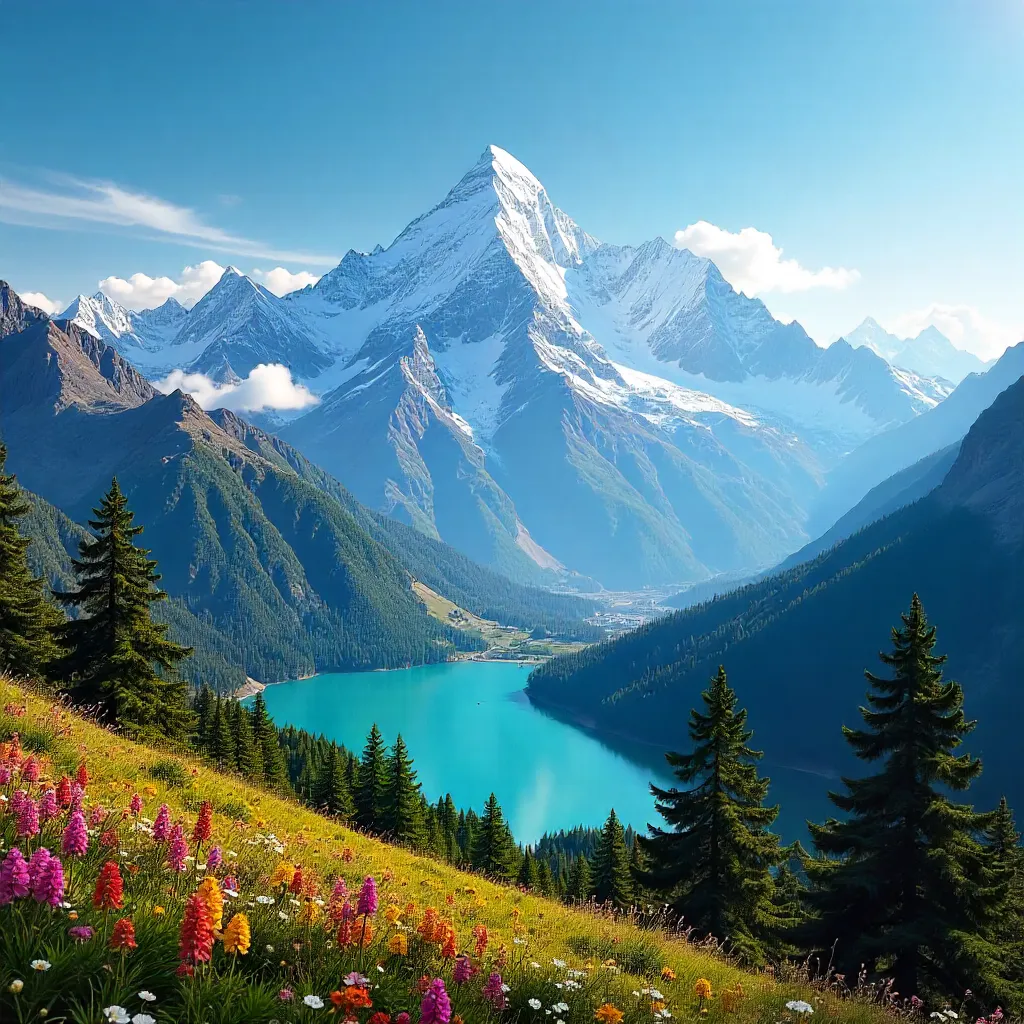 Vibrant Indian Himalayan Panorama