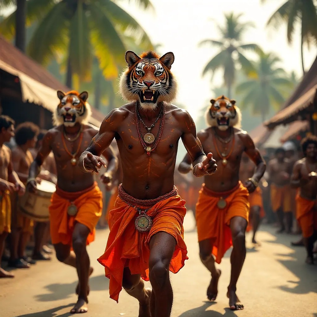Vibrant Pulikali Tigers at Onam Festival