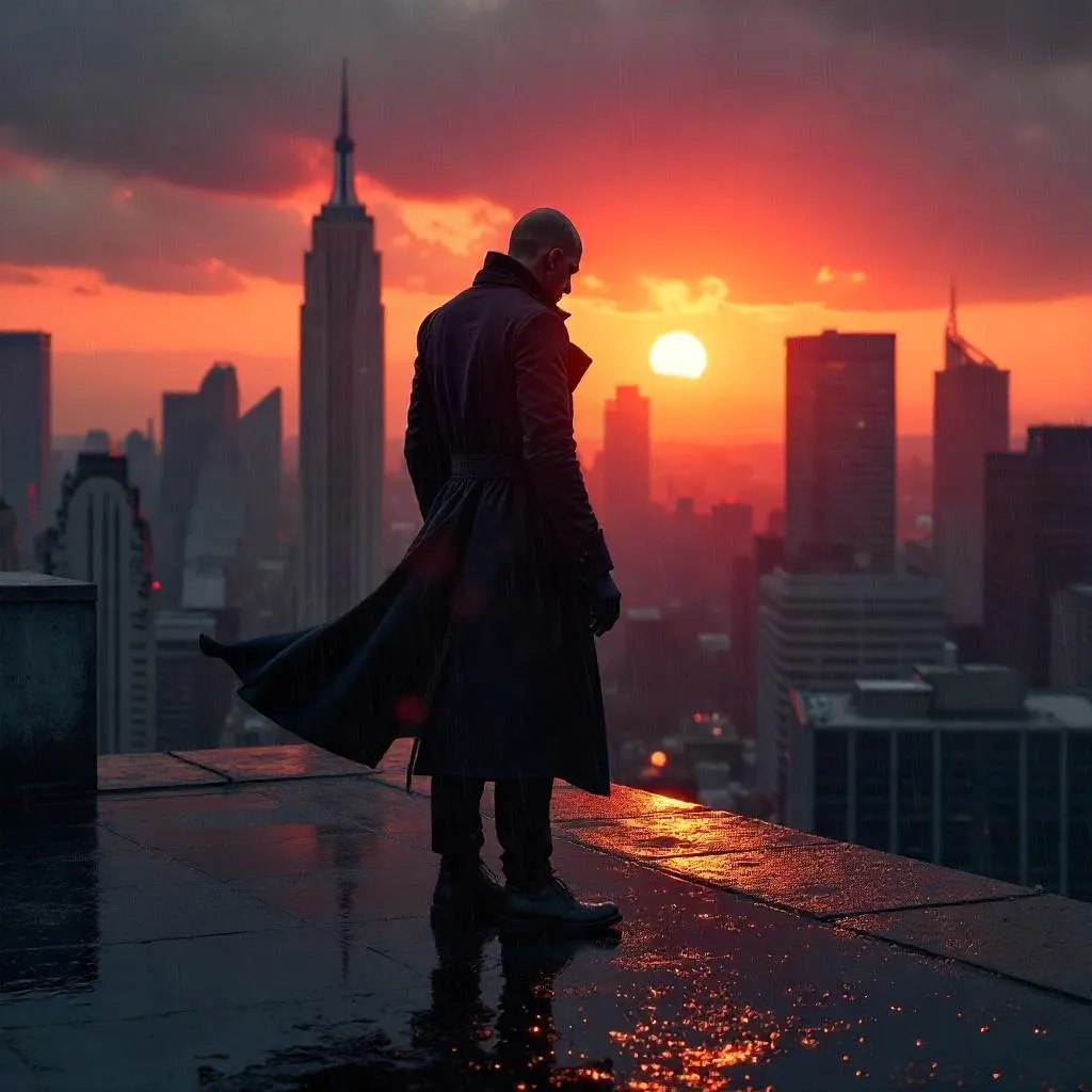 Sunset Assassin: A Photorealistic Silhouette