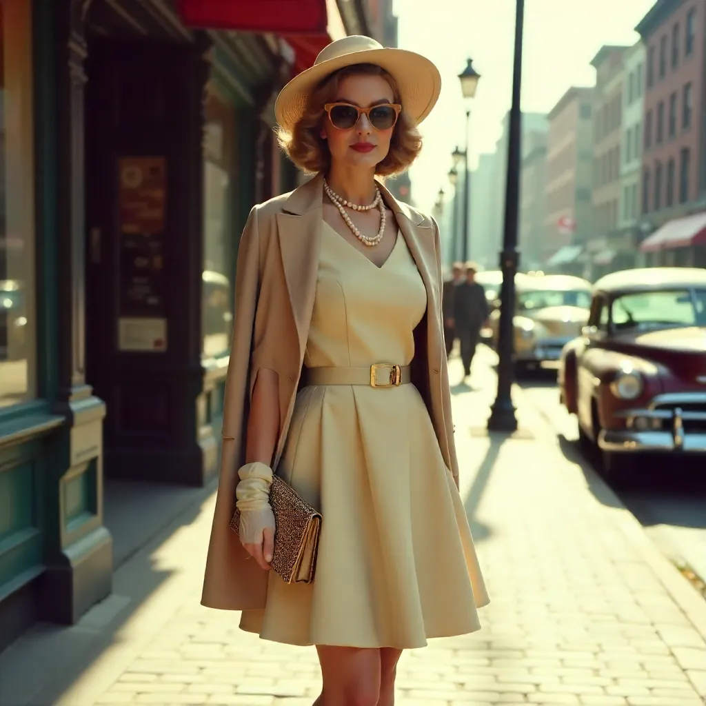 Vintage Glamour on the City Sidewalk