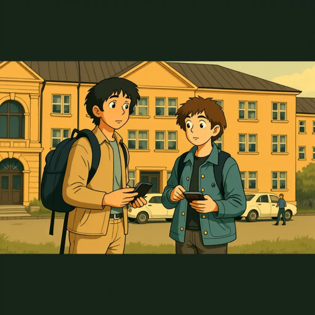 Jesse Eisenberg and Will Sharpe in A Real Pain (2024) - Anime style