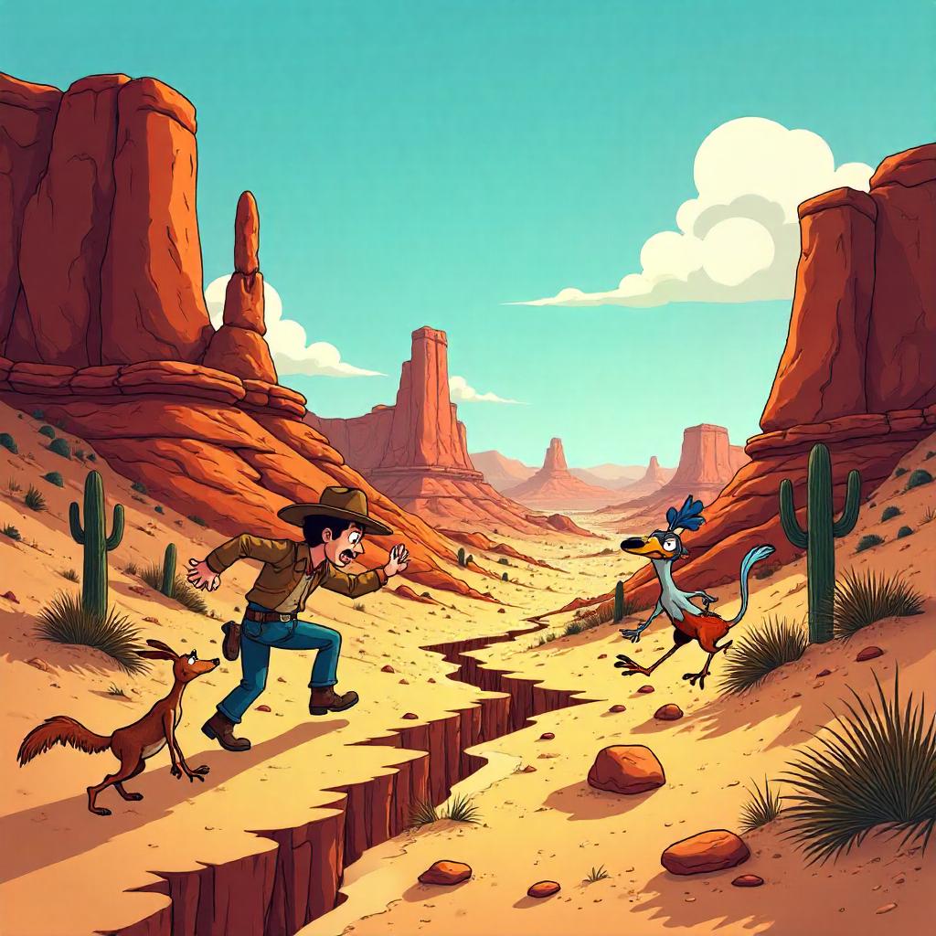 Shaky Ground in the Badlands: Cartoon Scene