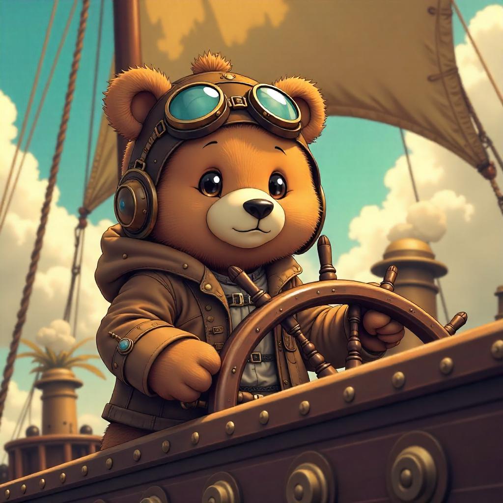Bear Captain in an Anime Airship Adventure
