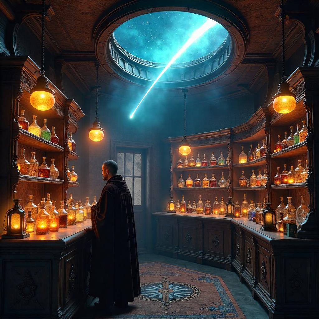 Comet in a Potion Shop - 3D Render
