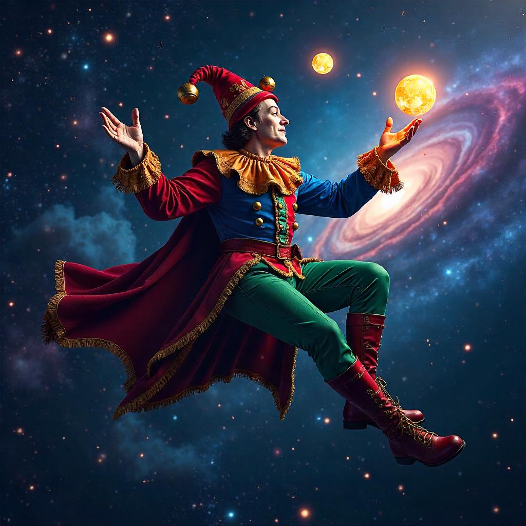 Photoreal Jester Among the Stars