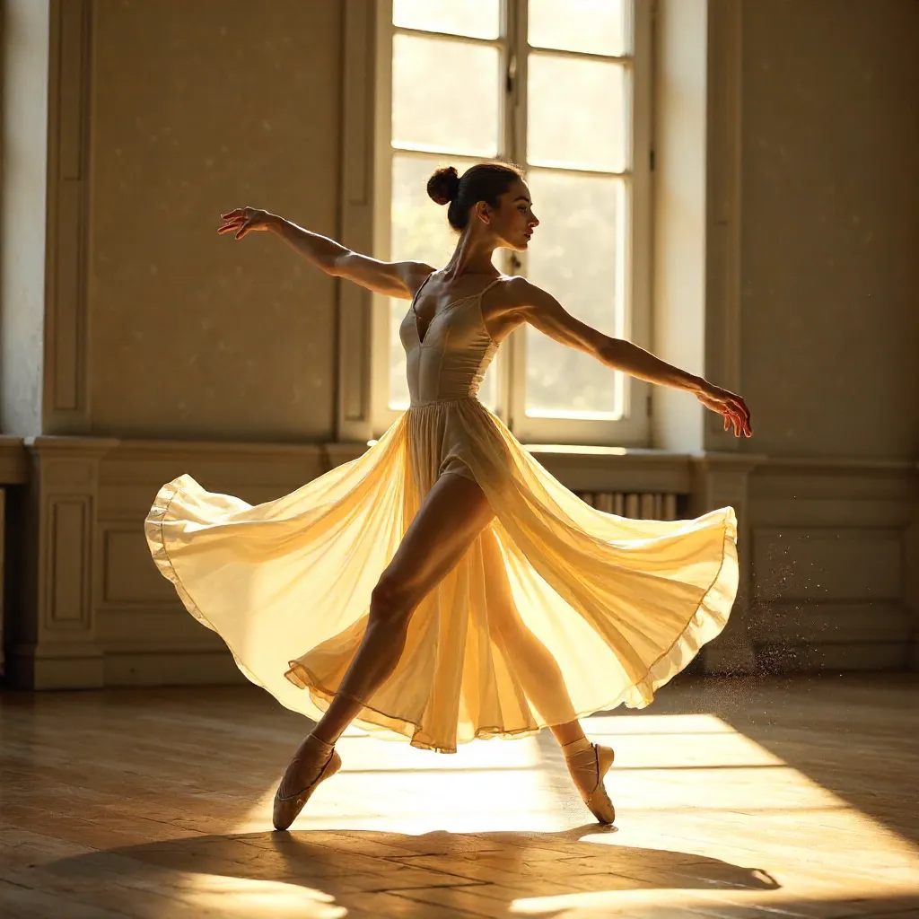 Sunlit Studio Ballet: Fluid Motion in Light