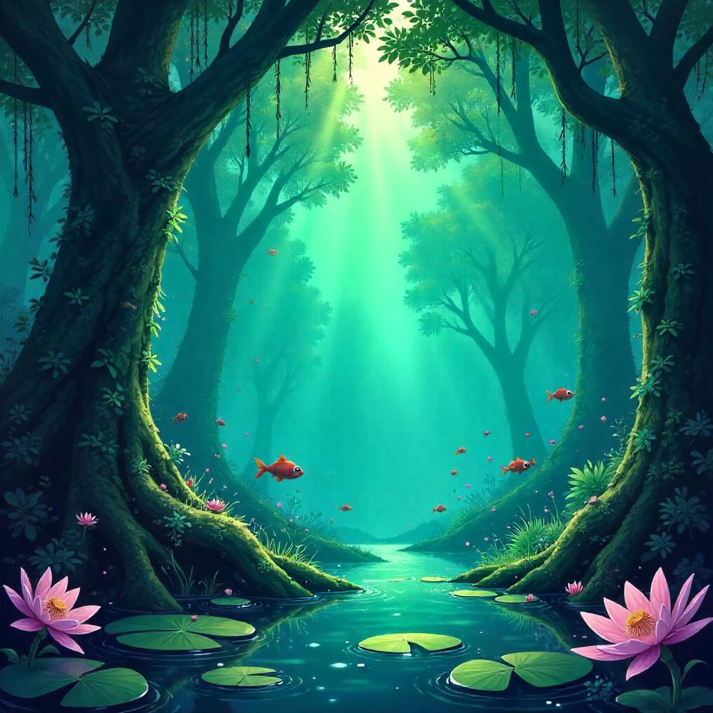 Underwater Swamp in Anime Style