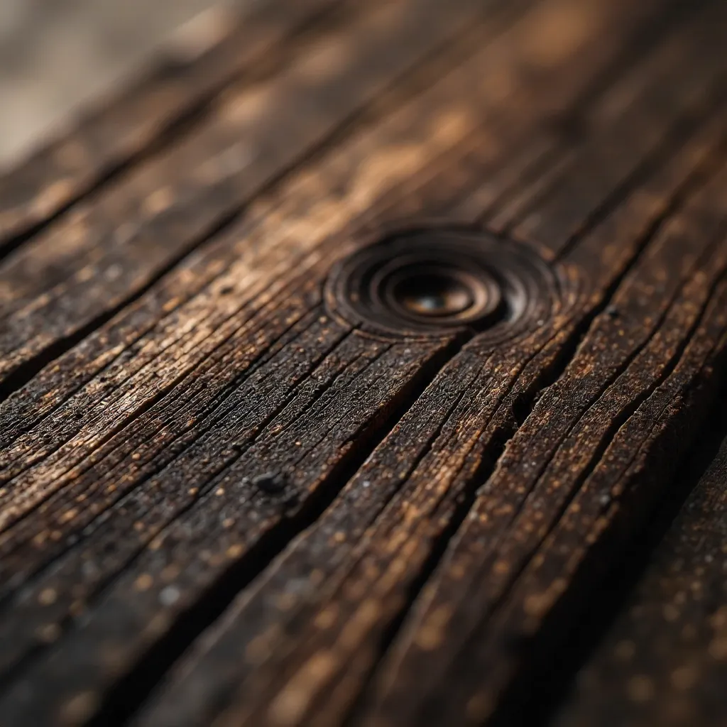 Macro Close-Up: Dark Wood Grain and Rich Tones
