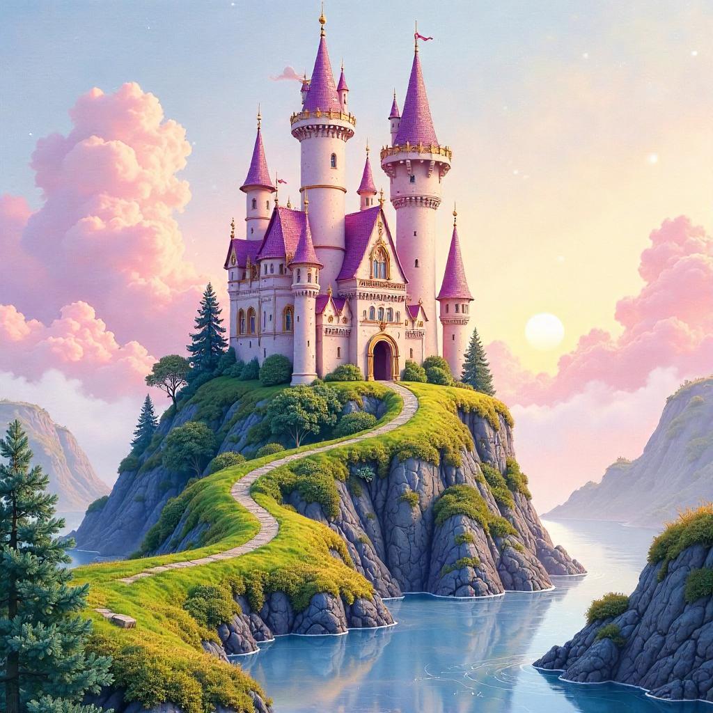 Dreamworld Watercolor Castle