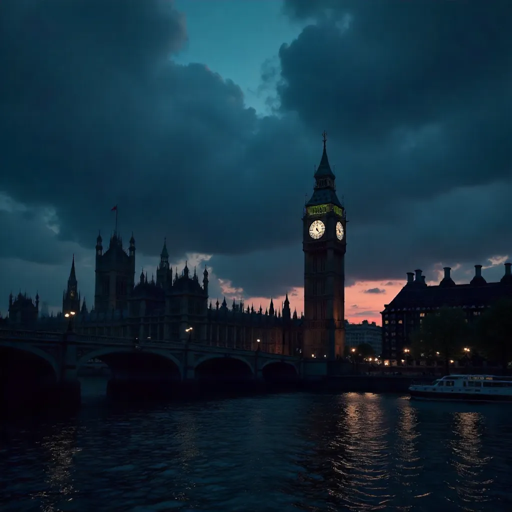 Dramatic Silhouette of Big Ben at London Dusk