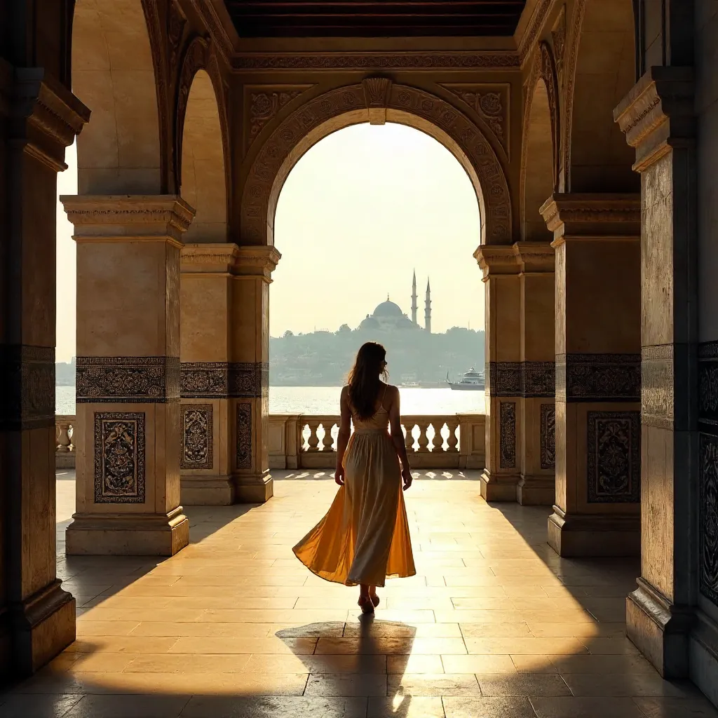 Shadows Under Istanbul's Ornate Arches