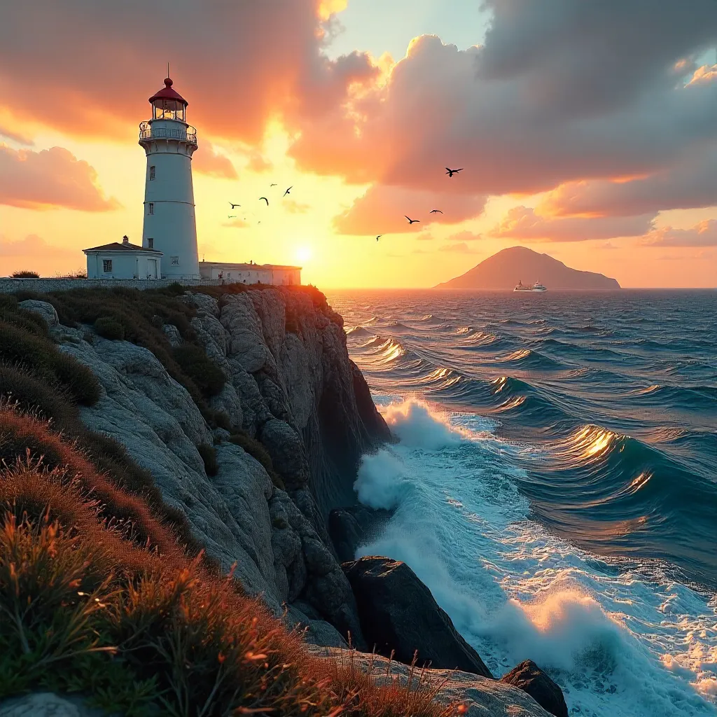 Sunset at Europa Point Lighthouse, Gibraltar