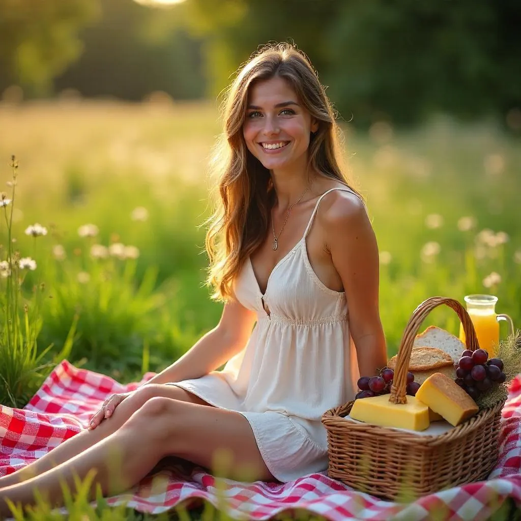 Golden Hour Picnic with a White Woman