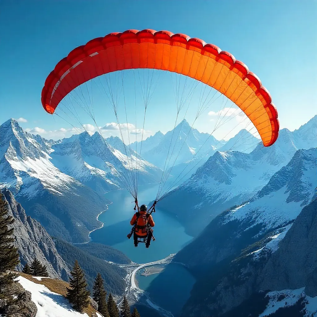 Paragliding Above Alpine Peaks