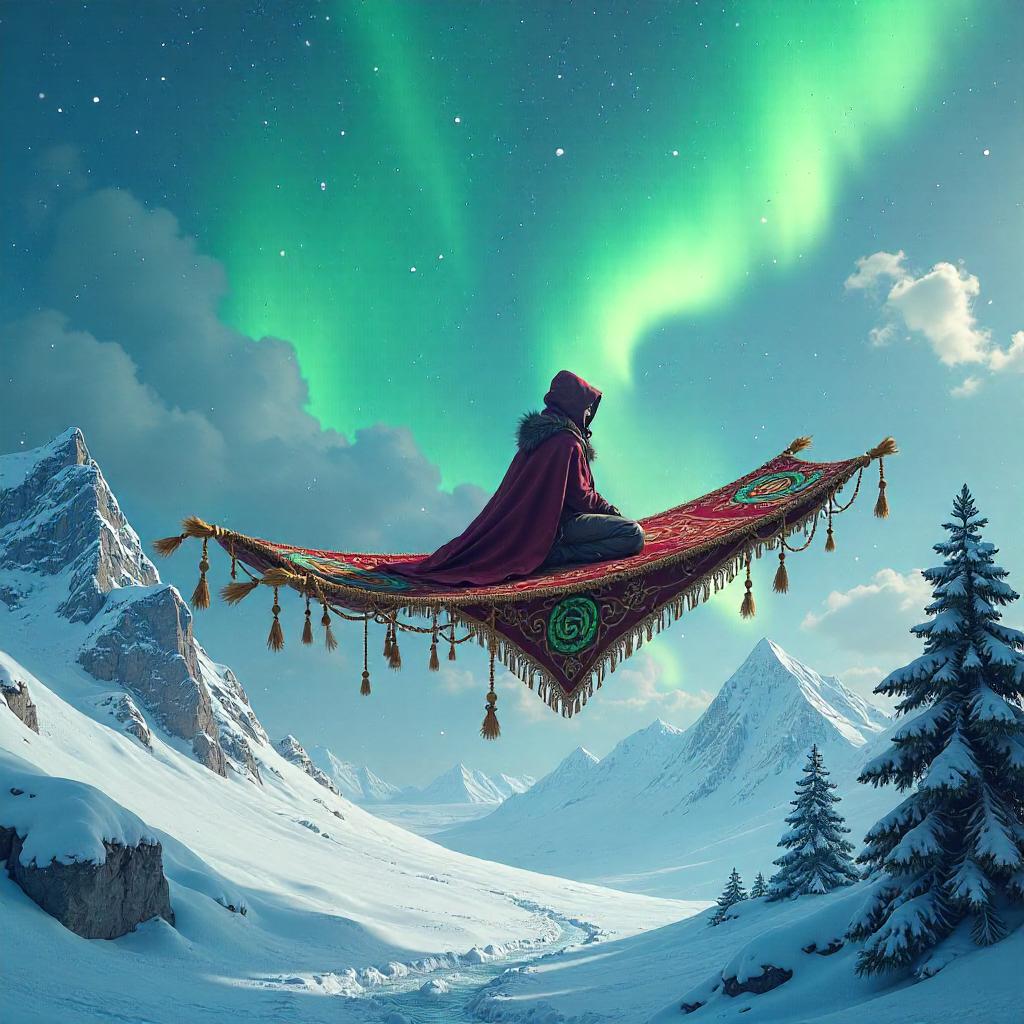 Magic Carpet Over the Frostbound Tundra – Concept Art