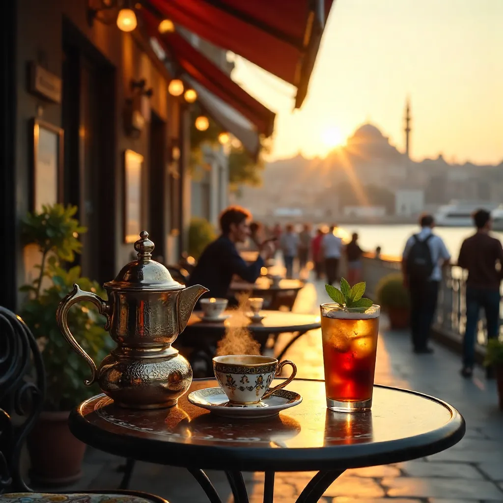 Evening Sun at Istanbul Outdoor Café