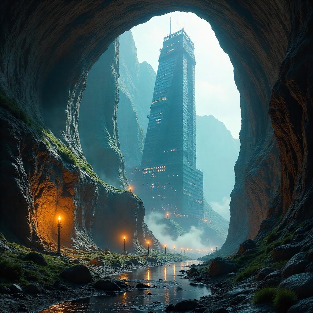 Skyscraper Rising in a Subterranean Dungeon