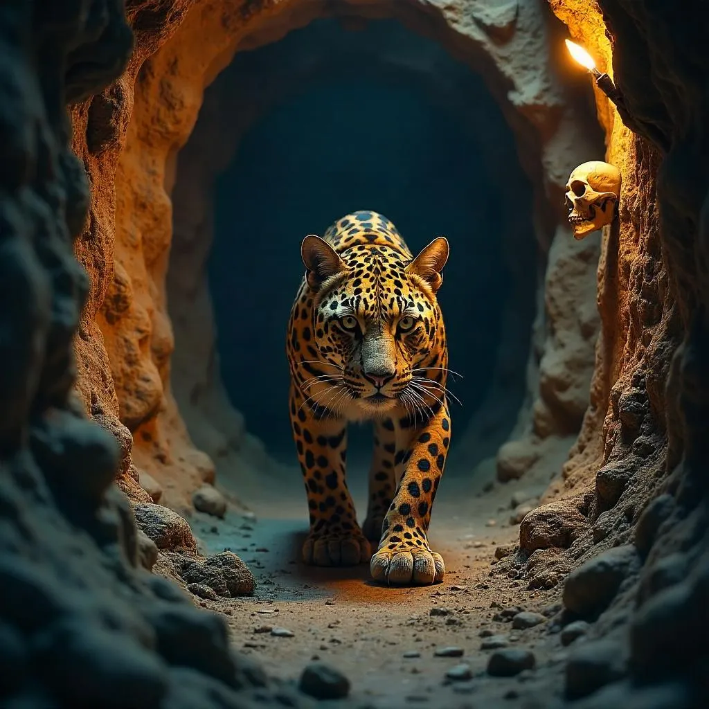 Leopard in the Catacombs: A Photorealistic Encounter