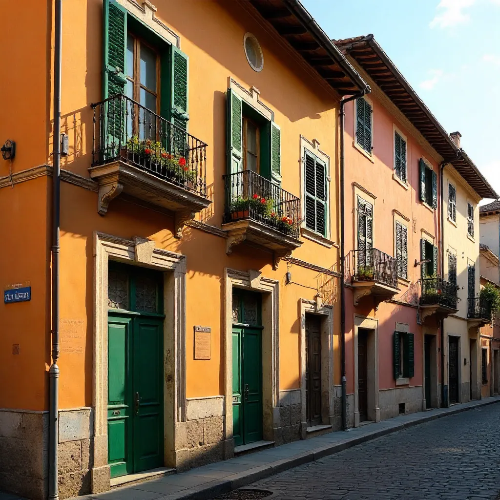 Colorful Facade with Shutters in Lazio, Rome