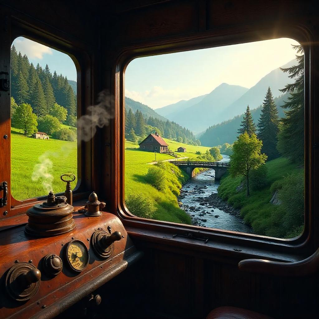 Valley View from a Steam Locomotive Cab