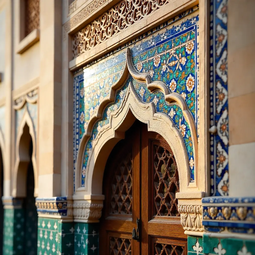 Detailed Rabat Facade: Islamic Ornamentation Close-Up