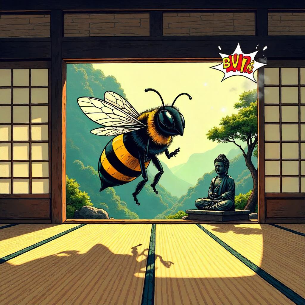 Comic Bee in a Zen Temple: A Mini Panel