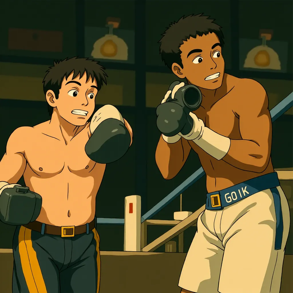 Sylvester Stallone and Antonio Tarver in Rocky Balboa (2006) - Anime style
