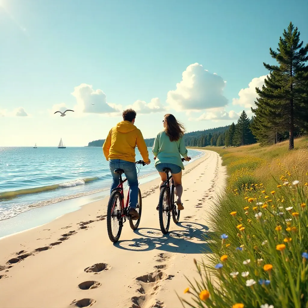 Two Bicycles Along Ragaciems Seashore