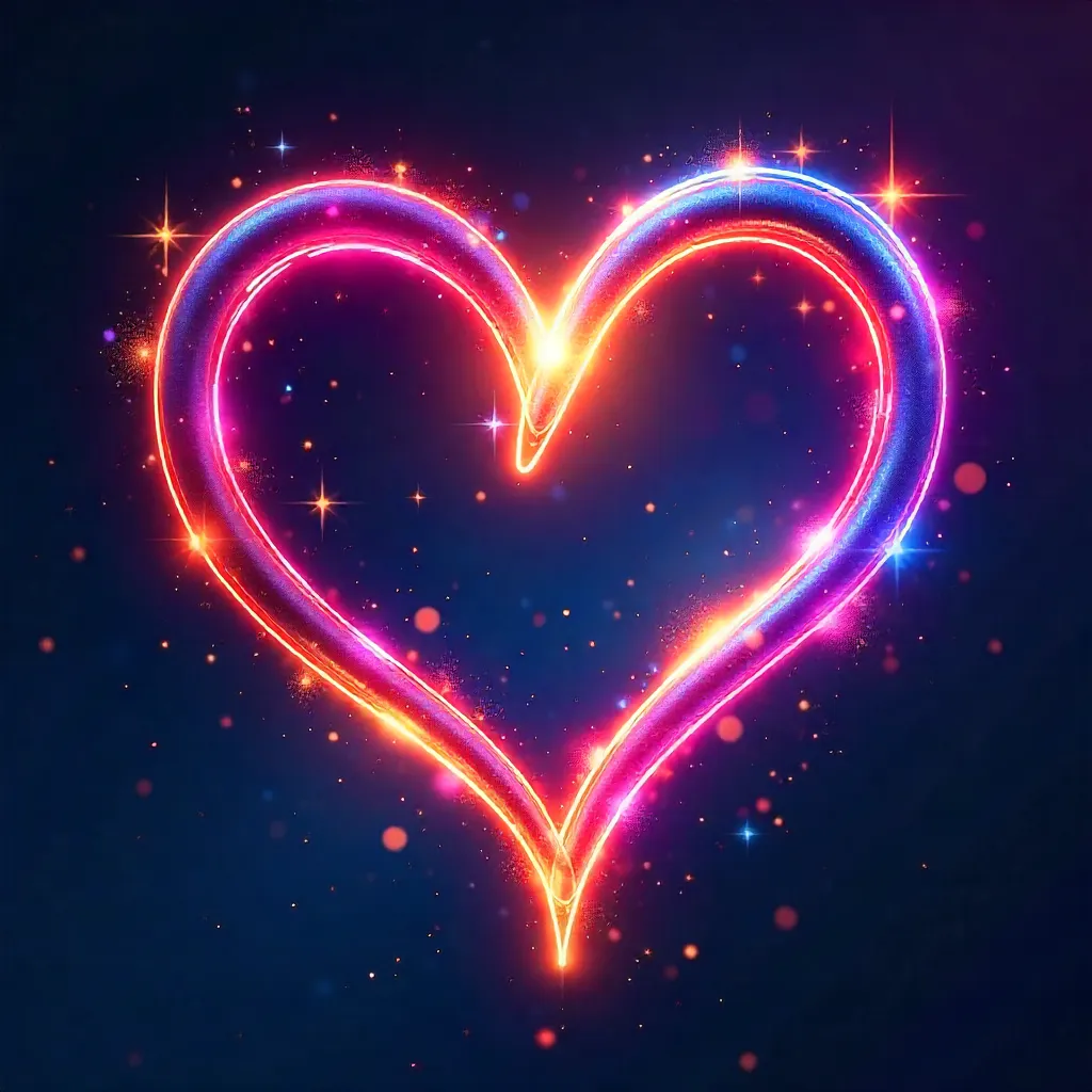 Dynamic Neon Heartbeat Light Pattern