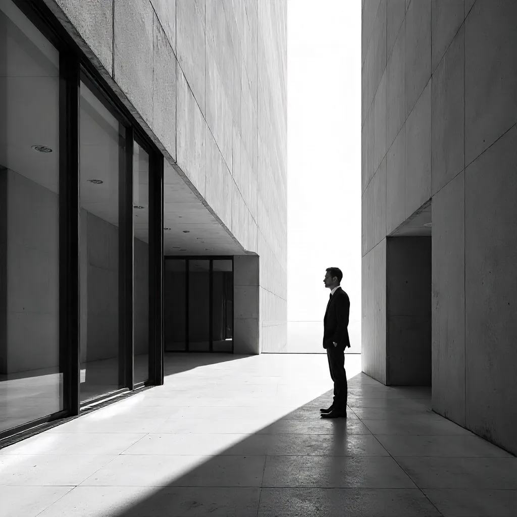 Minimalist Mono: Man in Modern Architecture