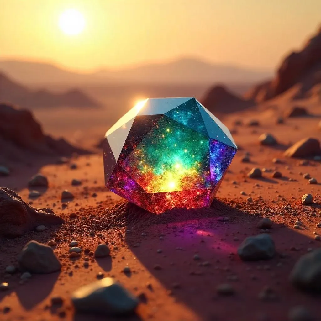 Infinity Stone on Martian Red Desert
