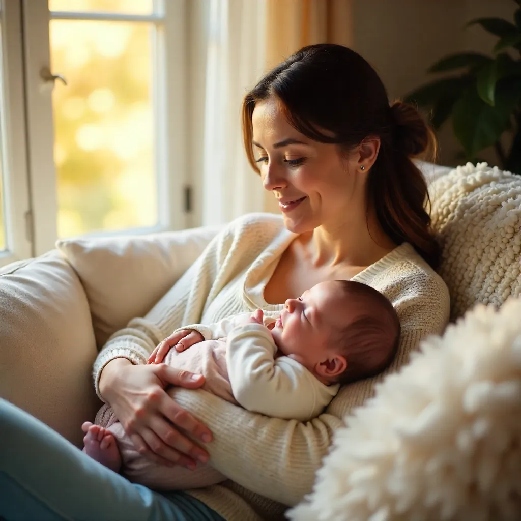 Warm Embrace: A Mother and Baby Portrait