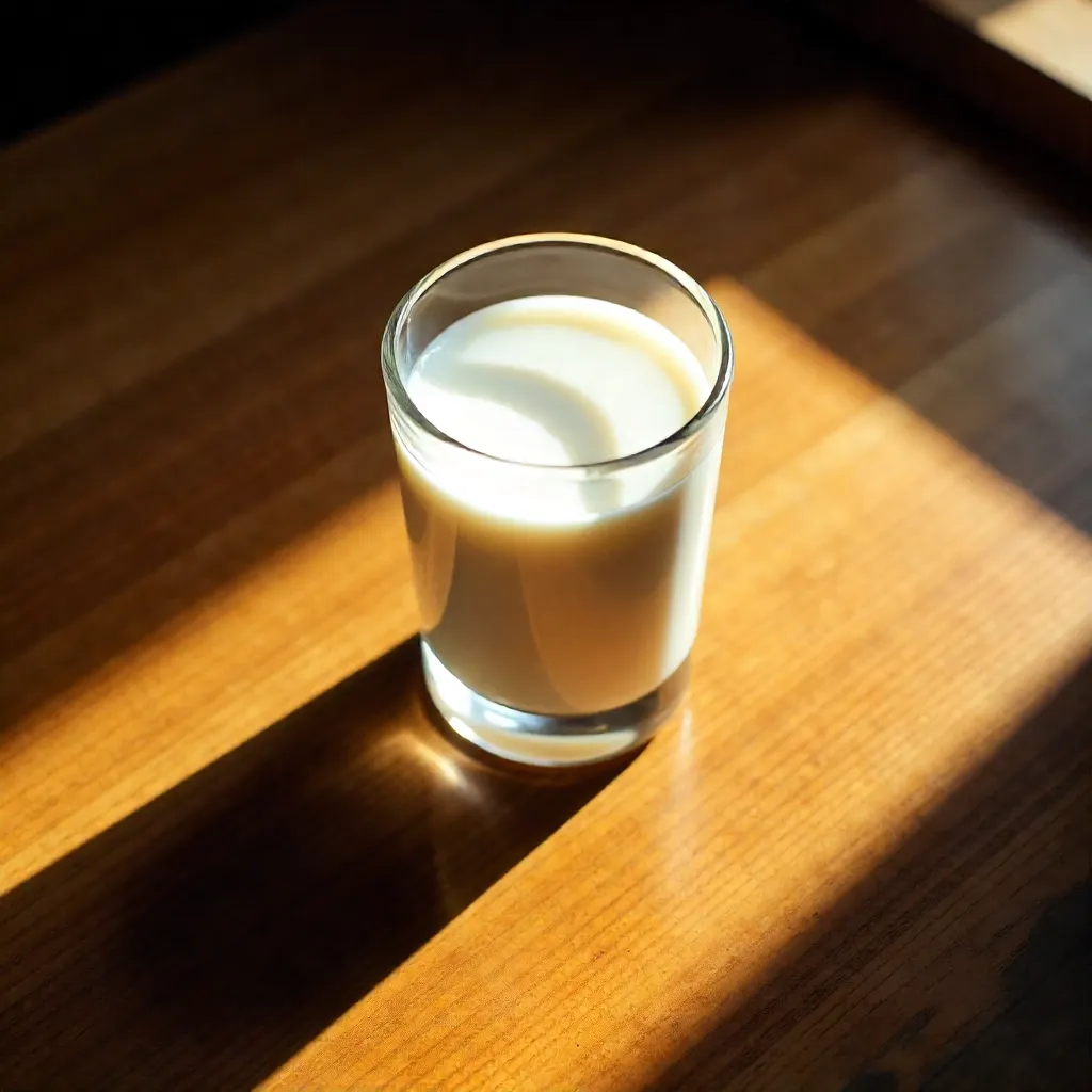 High-Angle Milk: Dramatic Shadows from Above